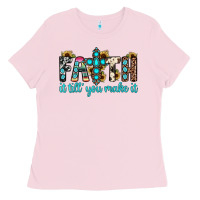 Bubblegum Pink faith it till you make it Ladies Tee - JahusDesignShop