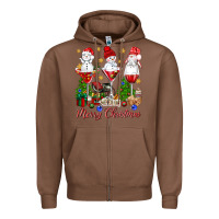 Chestnut Merry Christmas wine and cocktails Zipper Hoodie - NancyCooperArtShop