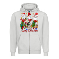 Dove Grey Merry Christmas wine and cocktails Zipper Hoodie - NancyCooperArtShop