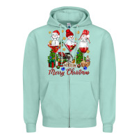 Seafoam Merry Christmas wine and cocktails Zipper Hoodie - NancyCooperArtShop