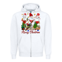 White Merry Christmas wine and cocktails Zipper Hoodie - NancyCooperArtShop