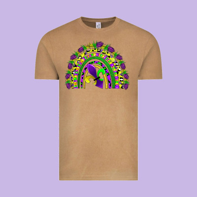 Mardi Gras Rainbow Vintage Tee Designed By Adodesignshop