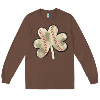 Chestnut baseball distressed shamrock Long Sleeve Tee - MaliasSmallBusiness