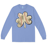 Colony Blue baseball distressed shamrock Long Sleeve Tee - MaliasSmallBusiness