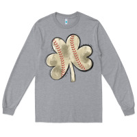 Heather Grey baseball distressed shamrock Long Sleeve Tee - MaliasSmallBusiness