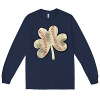 Navy baseball distressed shamrock Long Sleeve Tee - MaliasSmallBusiness