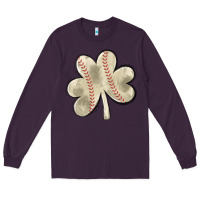 Plum baseball distressed shamrock Long Sleeve Tee - MaliasSmallBusiness