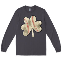 Smoke baseball distressed shamrock Long Sleeve Tee - MaliasSmallBusiness