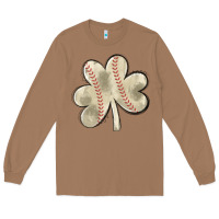 Toasted Coconut baseball distressed shamrock Long Sleeve Tee - MaliasSmallBusiness