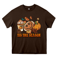 Chocolate Brown tis the season football Heavy Core Tee - BarkalooDesign