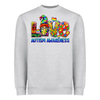 Heather Grey autism awareness love Heavyweight Sweatshirt - BarkalooDesign