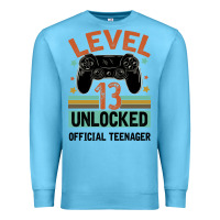 Ocean Blue Level 13 Unlocked Official Teenager 13th Birthday Premium Sweatshirt - Bettercallsaul