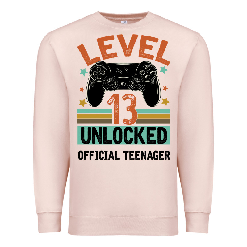 Level 13 Unlocked Official Teenager 13th Birthday Premium Sweatshirt by Bettercallsaul | Teevron