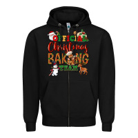 Black Official Christmas baking team Zipper Hoodie - NancyCooperArtShop