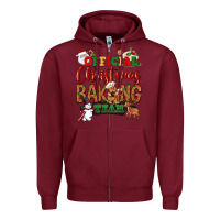 Burgundy Official Christmas baking team Zipper Hoodie - NancyCooperArtShop