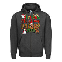 Charcoal Heather Official Christmas baking team Zipper Hoodie - NancyCooperArtShop