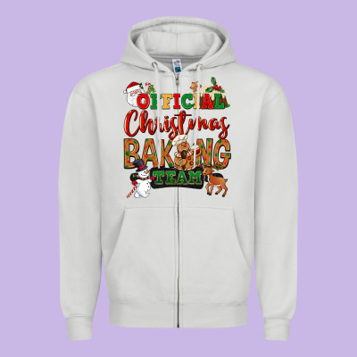 Official Christmas Baking Team Zipper Hoodie Designed By Nancycooperartshop