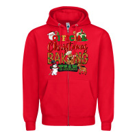 Red Official Christmas baking team Zipper Hoodie - NancyCooperArtShop