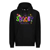 Black Halloween Spooky Mama Premium Hoodie - texasbilliewilder