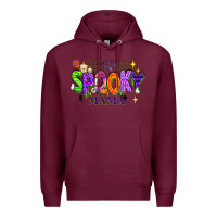 Burgundy Halloween Spooky Mama Premium Hoodie - texasbilliewilder
