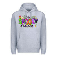 Heather Grey Halloween Spooky Mama Premium Hoodie - texasbilliewilder