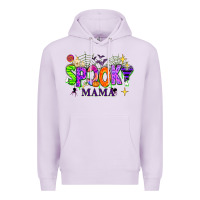 Lilac Halloween Spooky Mama Premium Hoodie - texasbilliewilder