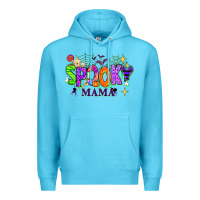 Ocean Blue Halloween Spooky Mama Premium Hoodie - texasbilliewilder