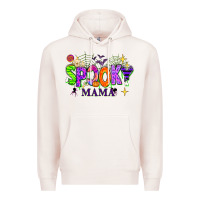 Pale Pink Halloween Spooky Mama Premium Hoodie - texasbilliewilder