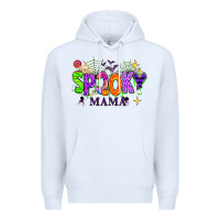 White Halloween Spooky Mama Premium Hoodie - texasbilliewilder