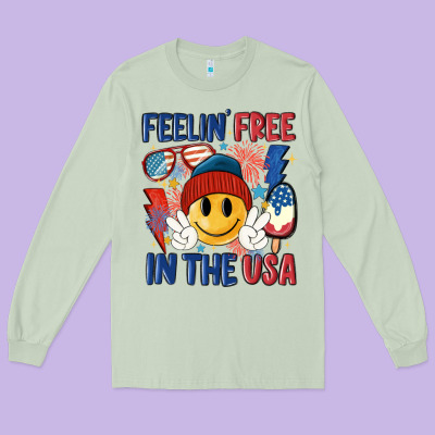 Feelin Free In The Usa Long Sleeve Tee Designed By Maliassmallbusiness