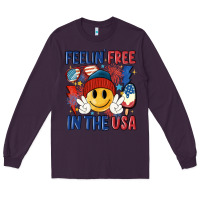 Plum feelin free in the usa Long Sleeve Tee - MaliasSmallBusiness