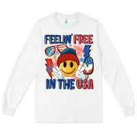 White feelin free in the usa Long Sleeve Tee - MaliasSmallBusiness