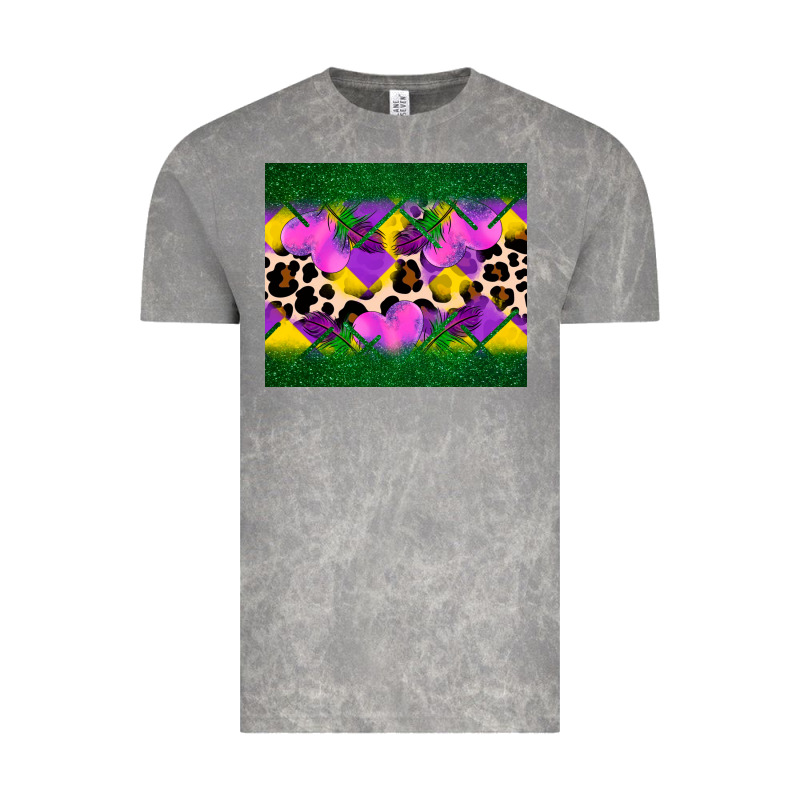 Mardi Gras Leopard And Heart Vintage Tee by AdoDesignShop | Teevron
