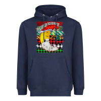 Navy Christmas Brushstrokes Moon Heavyweight Hoodie - Bettercallsaul