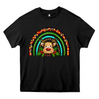 Black reindeer rainbow christmas Heavy Core Tee - RanaPortraitStore