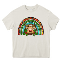 Cream reindeer rainbow christmas Heavy Core Tee - RanaPortraitStore