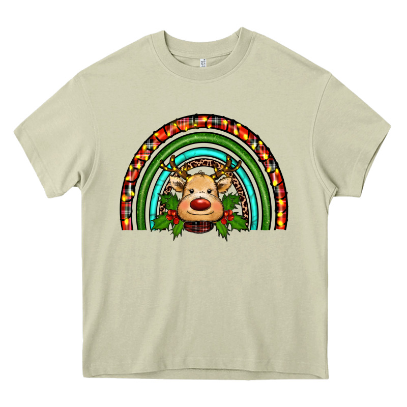 Reindeer Rainbow Christmas Heavy Core Tee by RanaPortraitStore | Teevron