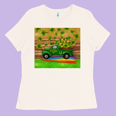 St Patricks Day Truck Shamrock With Rainbow Tumbler Ladies Tee Designed By Ranaportraitstore