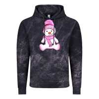 Cloud Black winter pink snowman and hat Vintage Hoodie - AdoDesignShop