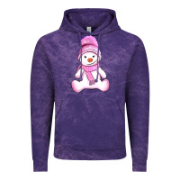 Cloud Purple winter pink snowman and hat Vintage Hoodie - AdoDesignShop