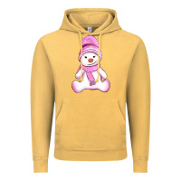 Vintage Mustard winter pink snowman and hat Vintage Hoodie - AdoDesignShop