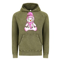 Vintage Olive winter pink snowman and hat Vintage Hoodie - AdoDesignShop