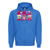 True Royal Pink Christmas winter gnomes Zipper Hoodie - NancyCooperArtShop