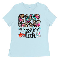 Baby Blue ekg tech Ladies Tee - Zillion Design Studio
