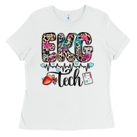 White ekg tech Ladies Tee - Zillion Design Studio