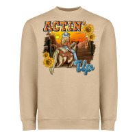 Mushroom actinup with cowgirl Heavyweight Sweatshirt - NancyCooperArtShop