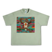 Oil Green western serape leopard bull skull turquoise tumbler Urban Heavy Tee - Artiststas