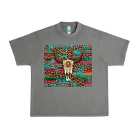 Tornado western serape leopard bull skull turquoise tumbler Urban Heavy Tee - Artiststas