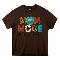 Chocolate Brown mom mode all day every day Heavy Core Tee - texasbilliewilder