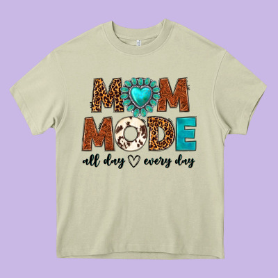 Mom Mode All Day Every Day Heavy Core Tee Designed By Texasbilliewilder